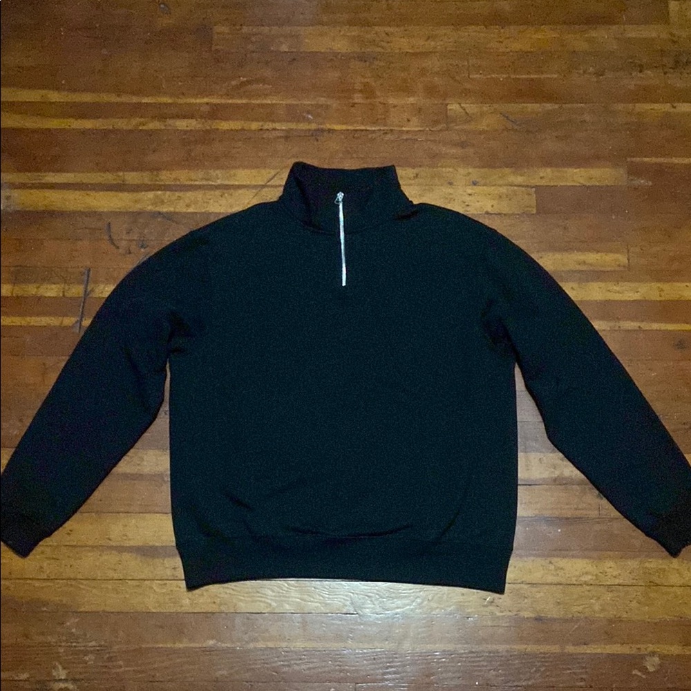 Men's black quarter-zip sweatshirt